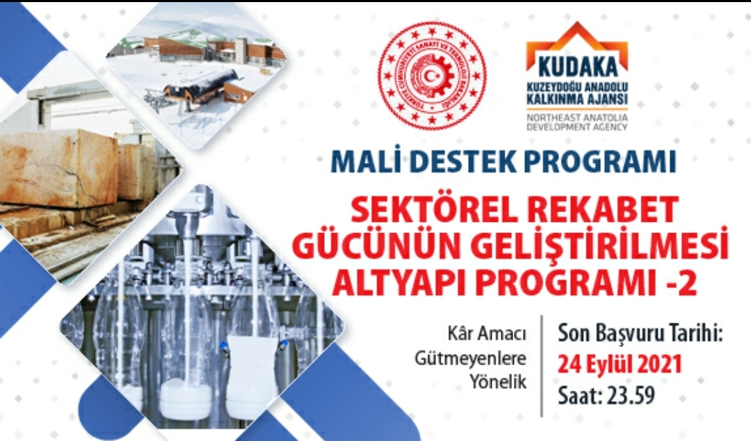 KUDAKA 2021 YILI SEKTÖREL REKABET GÜCÜNÜN GELİŞTİRİLMESİ ALTYAPI PROGRAMI-2 İLANI